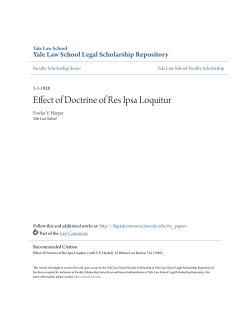 Effect of Doctrine of Res Ipsa Loquitur