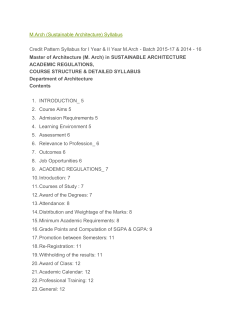 M.Arch (Sustainable Architecture) Syllabus Credit Pattern Syllabus