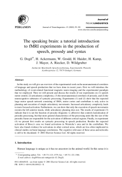 The speaking brain: a tutorial introduction to fMRI experiments in the
