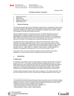 The Apparel Industry in Australia