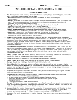 SEMESTER 1: LITERARY TERMS (29 TOTAL)