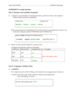 Part 1 Structure and Acid-Base Properties equal to greater than Part