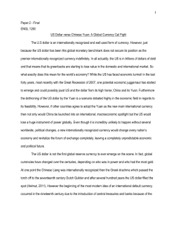 Paper 2 - Final ENGL 1200 US Dollar verse Chinese