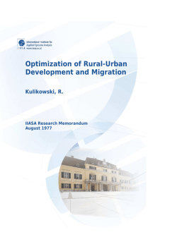 Optimization of Rural-Urban Development and Migration