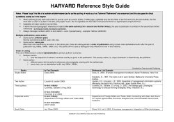 HARVARD2009 Reference guide