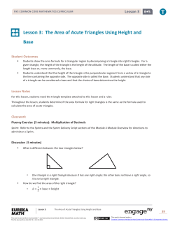 Lesson 3: The Area of Acute Triangles Using Height and Base