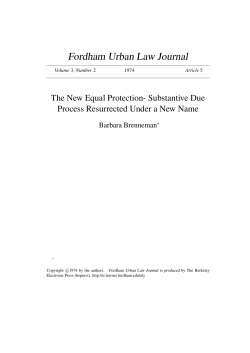 The New Equal Protection- Substantive Due Process