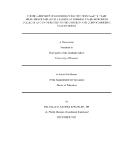 THE RELATIONSHIP OF GOLDBERG`S BIG FIVE PERSONALITY