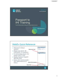 Passport to IHI Training