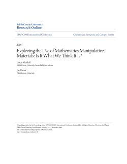 Exploring the Use of Mathematics Manipulative