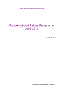 France National Reform Programme 2008-2010
