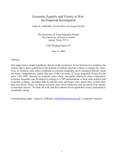 Economic Equality and Victory in War