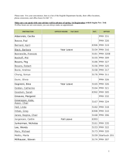 Fall `15 Prospectus of Courses