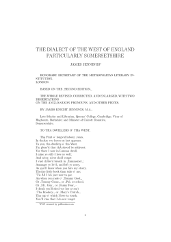 THE DIALECT OF THE WEST OF ENGLAND PARTICULARLY