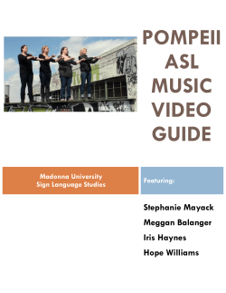 POMPEII ASL MUSIC VIDEO GUIDE