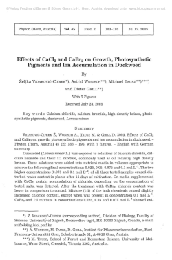 Effects of CaCl2 and CaBr2 on Growth, Photosynthetic