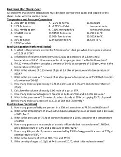 Gas Laws Unit Worksheet