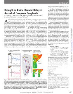 Drought in Africa Caused Delayed Arrival of European Songbirds