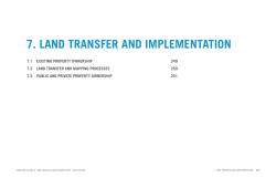 7. LAND TRANSFER AND IMPLEMENTATION