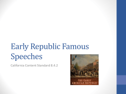 Early Republic Famous Speeches