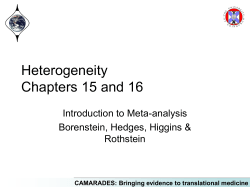 Heterogeneity Chapters 15 and 16