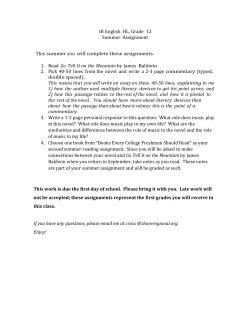 IB English HL, Grade 12 Summer Assignment This summer you will