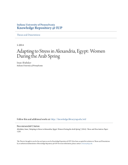 Adapting to Stress in Alexandria, Egypt: Women During the Arab