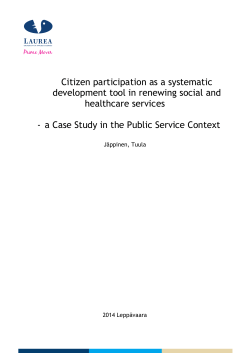 Citizen participation as a systematic development tool in