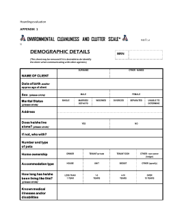environmental cleanliness and clutter scale