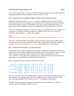 EART125/225: Central tendency in R Jan 6 As you work through