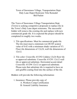 Town of Snowmass Village Tile Project Bid Packet
