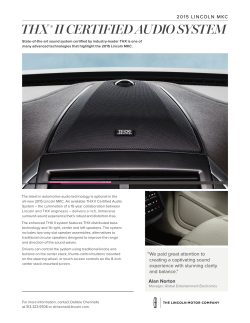 2015 Lincoln MKC Fact Sheet - THX II Audio