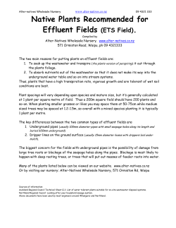 (Effluent Field) plant list. - Alter