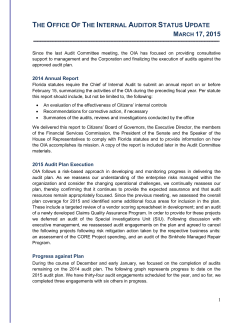 OIA Status Report March 2015 - Citizens Property Insurance