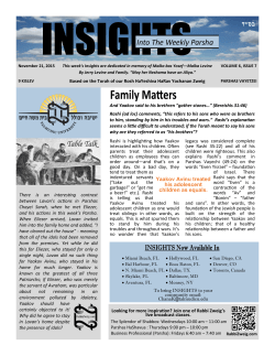 Into The Weekly Parsha Table Talk