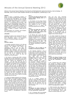 Minutes of the Annual General Meeting 2012