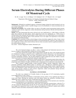 Serum Electrolytes During Different Phases Of Menstrual Cycle