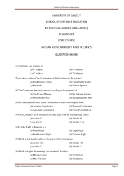 Indian Government And Politics