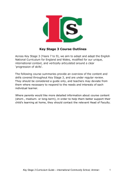 KS3 Curriculum Guide - International Community School