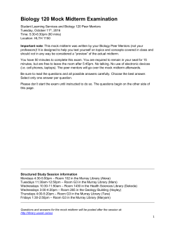 Biology 120 Mock Midterm Examination