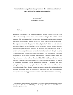 1 Cabinet ministers and parliamentary government: How institutions