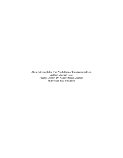 Alien Extremophiles: The Possibilities of Extraterrestrial Life Author