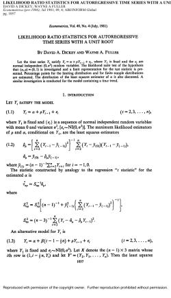 likelihood ratio statistics for autoregressive time series with a unit root