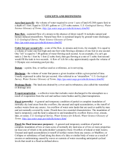 CONCEPTS AND DEFINITIONS Acre-foot (acre-ft)
