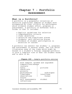 Chapter 7 - Portfolio Assessment