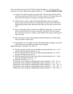 If you have Mr Laurence for ALG 278 Do problem Numbers 1 &ndash; 5. If