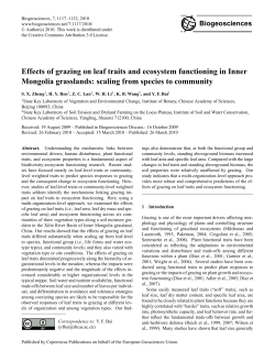 Effects of grazing on leaf traits and ecosystem functioning in Inner