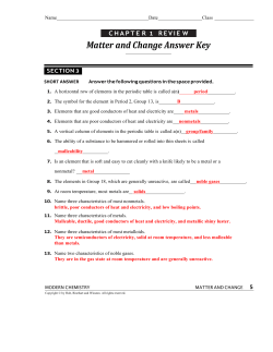 Matter and Change Answer Key
