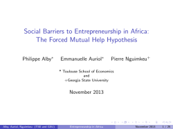 Social Barriers to Entrepreneurship in Africa: The Forced Mutual