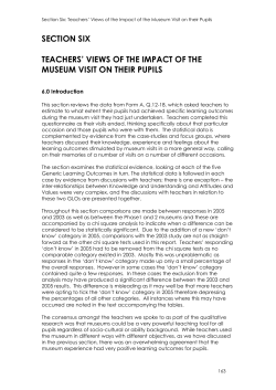 Teachers` views on the impact of the museum visit on their pupils